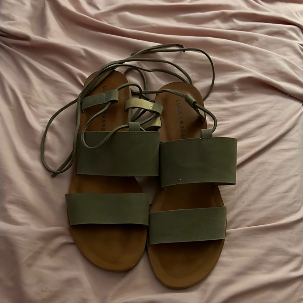 Lucky Brand Green Sandals Minimalist Design